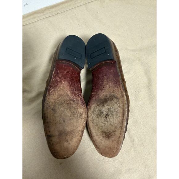Bally Prestige 1669 Shoes Mens Size 9.5 Brown Ostrich Loafers Slip On Dress main image 7